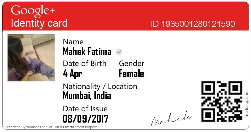 google plus identity card generator